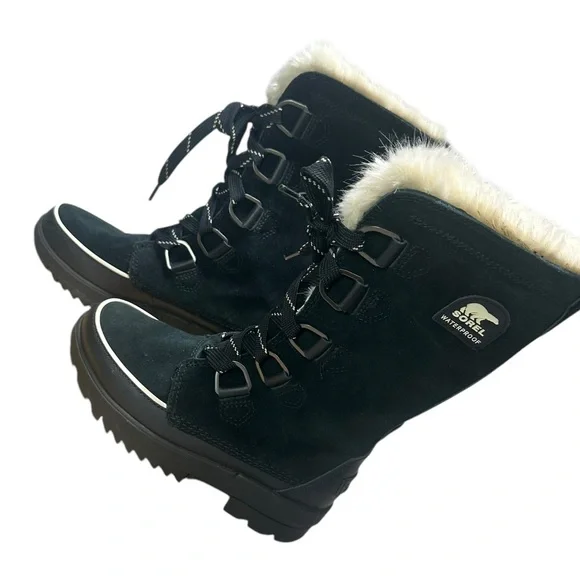 Sorel winter boots black Size 5 - Picture 1 of 6